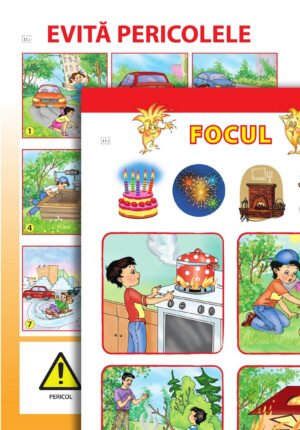 Evită pericolele / Focul; planșă