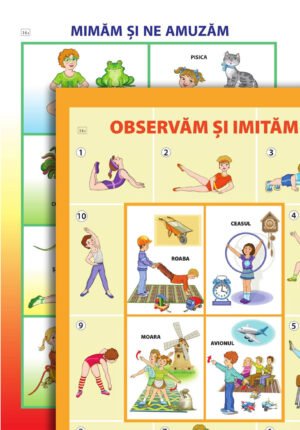 Observăm şi imităm / Mimăm și ne amuzăm; planșă